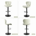 thumbnail image 7 of Daluvenix Modern Bar Stools Set of 3, Adjustable Swivel Counter Height Bar Chairs with Back, Faux Leather Upholstered for Kitchen Island, White, 7 of 7
