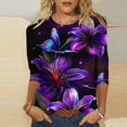thumbnail image 1 of Camisetas Sentuca para mujer con Alzheimer (2024), camisetas gráficas, blusas de manga 3/4, color morado, talla L, 1 of 4