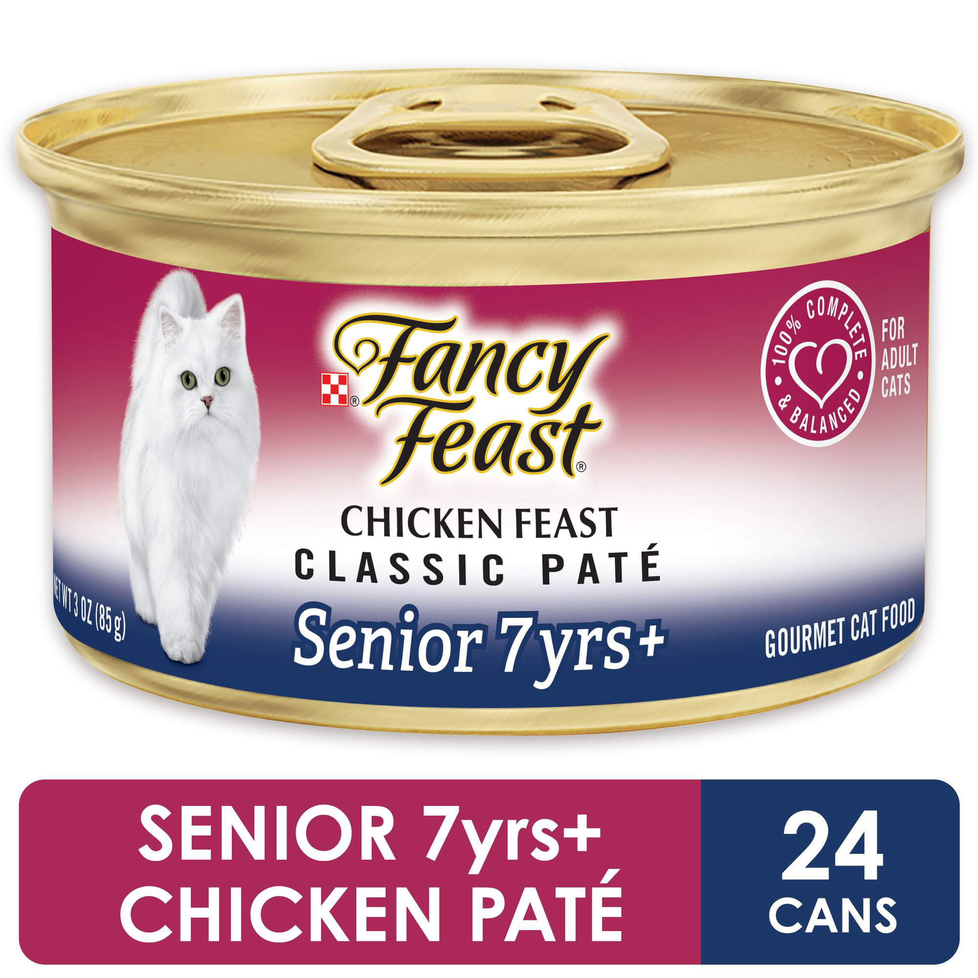 (24 Pack) Fancy Feast High Protein Senior Pate Wet Cat Food, Chicken