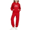 thumbnail image 2 of ATOGUTA Girl Clothes Tracksuit Christmas Hoodie Sweatshirt and Sweatpants Joggers Set with Pockets Size 2T-14, Red, 2 of 6