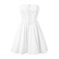 thumbnail image 4 of HXWCHs Robe d'Hiver Robe d'Été Sans Manches Dos Nu Corset avec Détail Noué pour Plage Décontractée Boîte de Nuit et Mode Urbaine Blanc G, 4 of 5