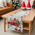 thumbnail image 6 of Christmas Table Runner Cardinal Bird Gnome Table Runners Snowman Pine Cones Barn Cotton Linen Dresser Scarf Kitchen Dining Table Decor for Christmas Holiday Party Decor 13x90 Inch, 6 of 9
