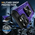 thumbnail image 6 of Designed for iPhone 13 Pro Back Case, 360 & 180 Degree Rotatable Kickstand Armor Design Ultra Shockproof Drop Protective Heavy Duty Luxury Anti-falling for iPhone 13 Pro, Purple, 6 of 7