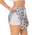 thumbnail image 5 of Rocae Hand Drawn Strawberry for Women's Athletic Shorts Quick Dry Workout Hiking Shorts With Pockets for Running, Yoga, Gym, Sports Large, 5 of 9