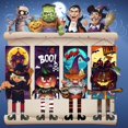 thumbnail image 3 of Pancarta de puerta de porche de Halloween colgante sin rostro, gnomo, Cara de fantasma, calabaza, bruja, bandera colgante para puerta, decoración de terror para el hogar de Halloween, 3 of 4