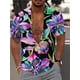 thumbnail image 2 of Camisa de hombre Camisa gráfica Camisa hawaiana Estampado floral Camisa de exterior de manga corta con botones Ropa estampada Casual Transpirable, 2 of 4