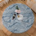 thumbnail image 2 of Blue MarbleTablecloth Fitted Elastic Oil-Proof Neutral Gray Patio Table Covers Wrinkle Resistant Round Tablecloths Waterproof for 46" - 52" Round Table, 2 of 5