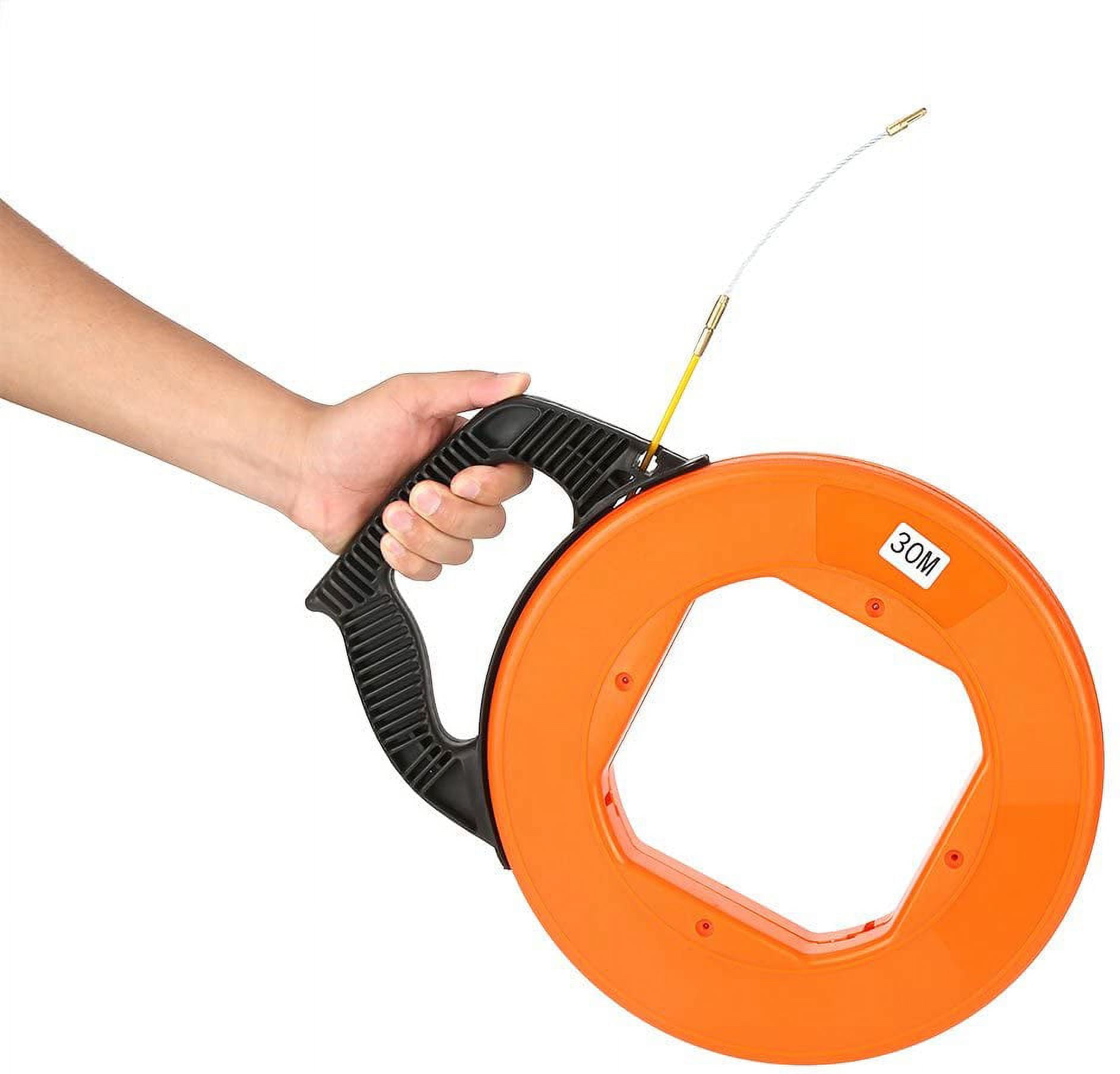 Fish Tape, 98FT/30m Fiberglass Nylon Cable Puller, High-Strength Durable  Wall Thread Wire Pulling Tools 