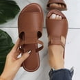 thumbnail image 4 of DeHolifer Women's Cut Out Slide Sandals Trendy Faux Leather Flat Slide Sandals,Lightweight Slip On Outdoor Shoes, 4 of 8