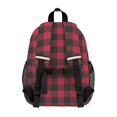 thumbnail image 3 of Red and Black Checkered Pattern Backpack for School, Cute School Bag with Adjustable Shoulder Straps and Padded Back, 15"x11.42"x5.5", 3 of 5