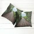 thumbnail image 2 of Ambesonne Tropical Throw Pillow Cover 2 Pack, Wooden Bridge Exotic, 24", Brown Green, 2 of 6