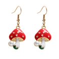 thumbnail image 1 of Boucles d'Oreilles Champignon pour Femmes Mignon et Délicat Émail Plaqué Or Simulation Champignon Rouge Frais Bijou Cadeau, 1 of 5