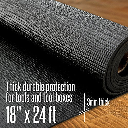 Thick 3mm Reizen Tech Heavy Duty Tool Box Liner 18 Inches x 24 Feet Durable Workbench Drawer Red Tool Chest Cabinet Slip Resistant to Keep Garage Shelf and Tray Organized & Tools Protected 
