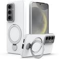 thumbnail image 1 of For Samsung Galaxy S24+ / S25+ 5G Case (Compatible With MagSafe) With Invisible Magnetic O-Ring Stand Military-Grade Shockproof Phone Case,White, 1 of 7