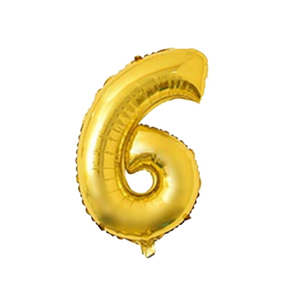 Advancent 32 pulgadas número globo decorativo papel de aluminio globo cumpleaños boda fiesta vacaciones regalo decoración tipo 7 Kits de decoración para fiestas Oro seis