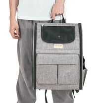 MEKIDULU Rolling Pet Carrier Backpack with Removable Wheels, Airline Approved Cat Travel Carrier for Dogs Under 18 LBS, Large Soft Sided Wheeled Dog Carrier, Grey