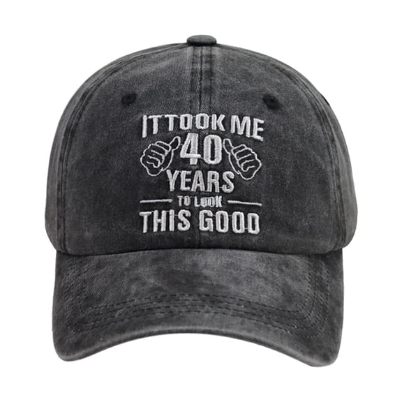 Peichun It Took Me 30/40/50/60/70 Years to Look This Good Hats for Women Men Funny Retro Washing for Old Adjustable Embroidery 30/40/50/60/70th Birthday Baseball Caps 5-Black One Size