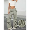 thumbnail image 3 of FEOYA Parachute Pants for Women Elastic Waist Ladies Cargo Baggy Trouser Loose Y2K Streetwear Casual Outdoor Hiking Harajuku Pants M, 3 of 7