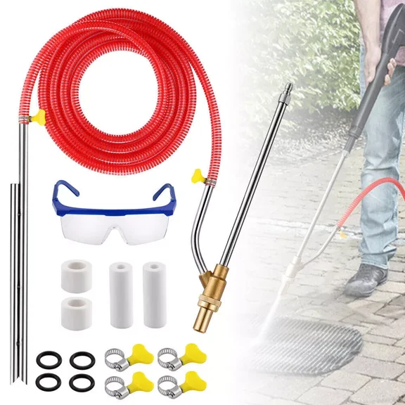 Pressure Washer Sandblasting Kit,Sand blaster for pressure washer with Replacement Nozzle Tips,Protect Glasses,1/4 Inch Quick Disconnect 5000 PSI for Abrasive Cleaning