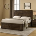 thumbnail image 7 of Benjara Transitional Style Wooden Eastern King Bed with Paneled Headboard-Brown, 7 of 7