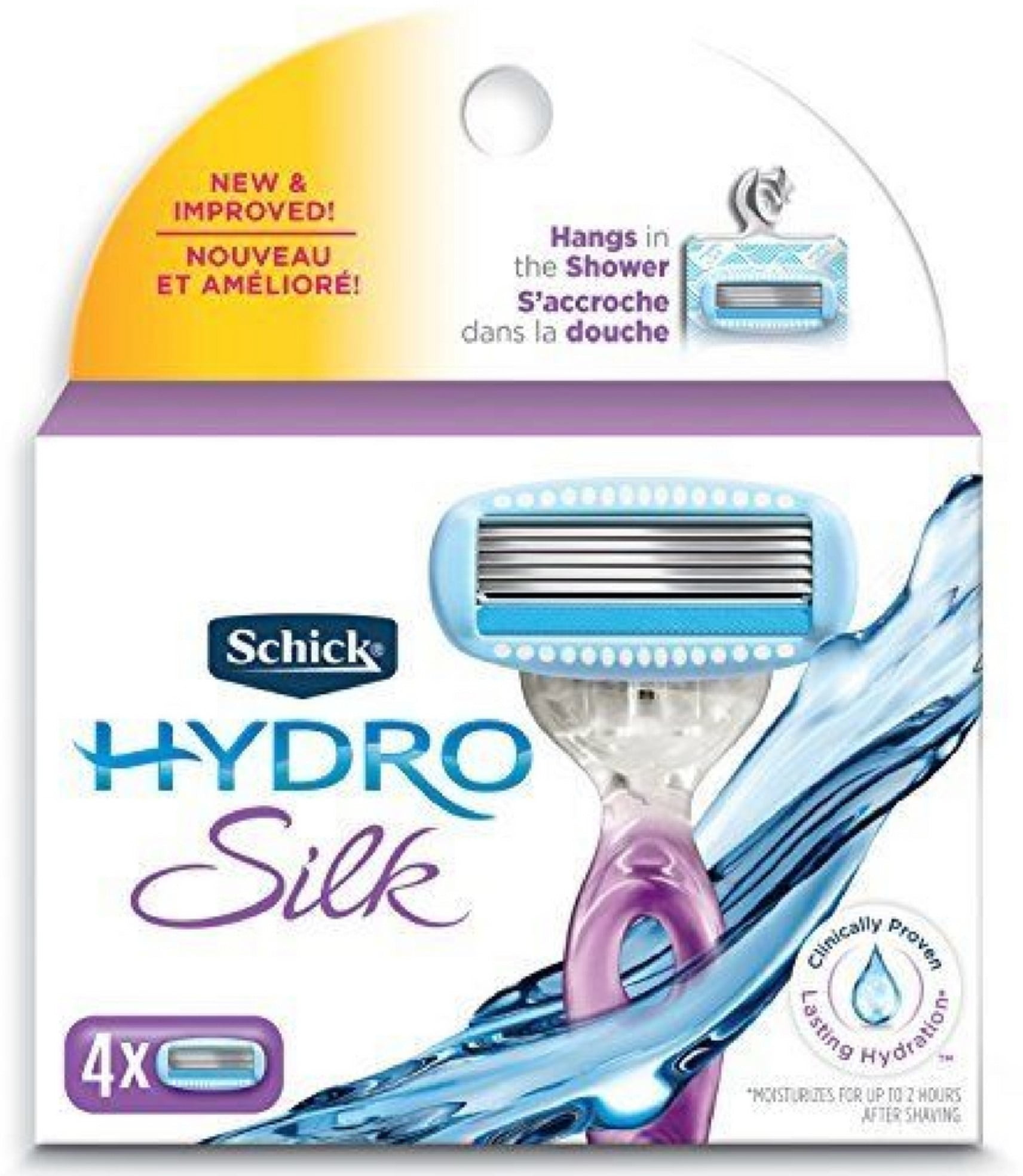 Schick Hydro Silk 5 Blade Razor for Women Refill 4 ct 2 pk