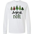 thumbnail image 3 of Inktastic Joyeux Noel with Christmas Trees Long Sleeve T-Shirt, 3 of 5