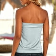 thumbnail image 4 of VNKIDY Womens Solid Color Strapless Tube Top With Banded Hem Loose Fit Casual Sleeveless Blouse For Summer Everyday Wear Night Out Blue L, 4 of 6