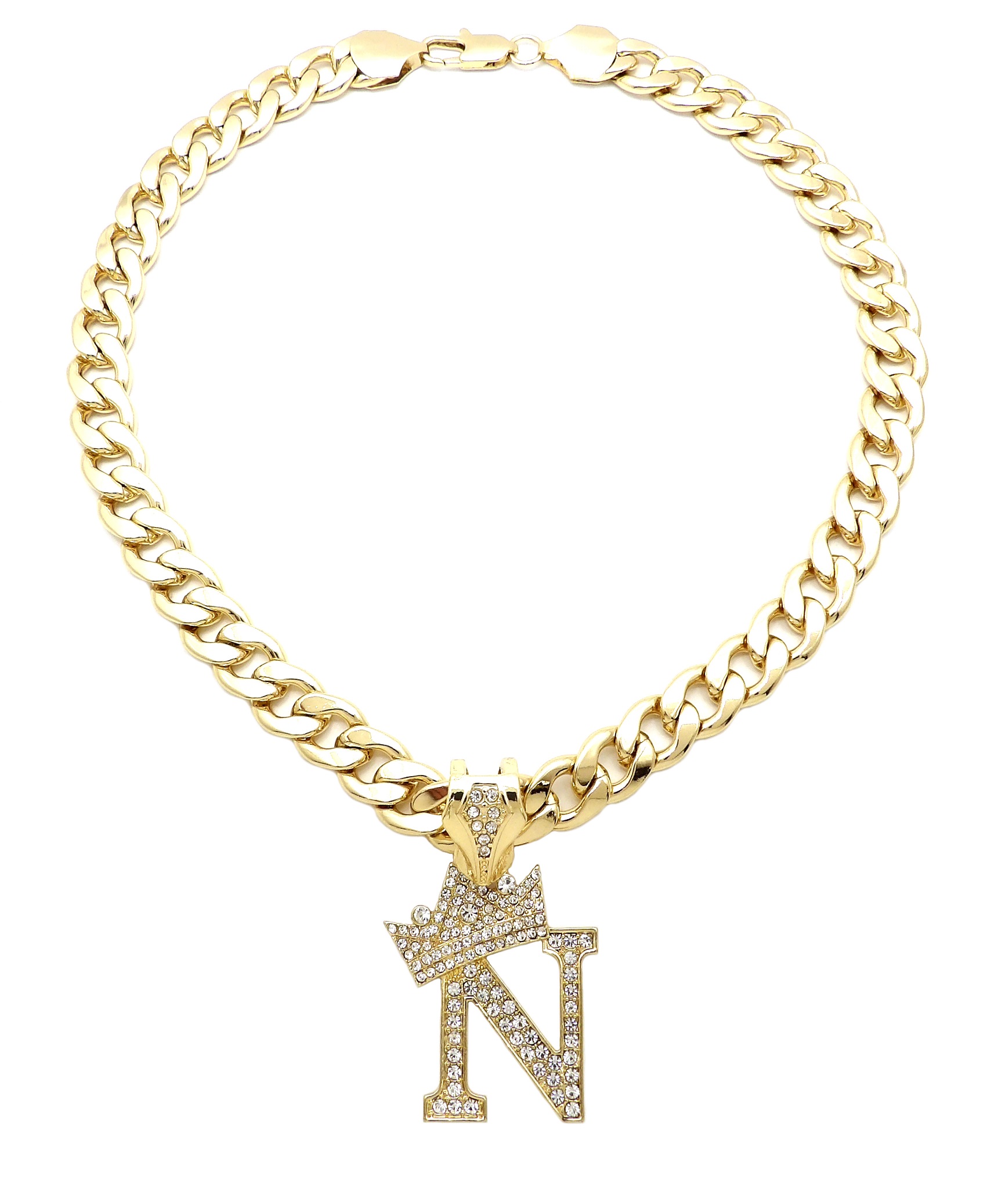 iJewelry2 Kings and Queens Crowned Initial Letter N Crystals