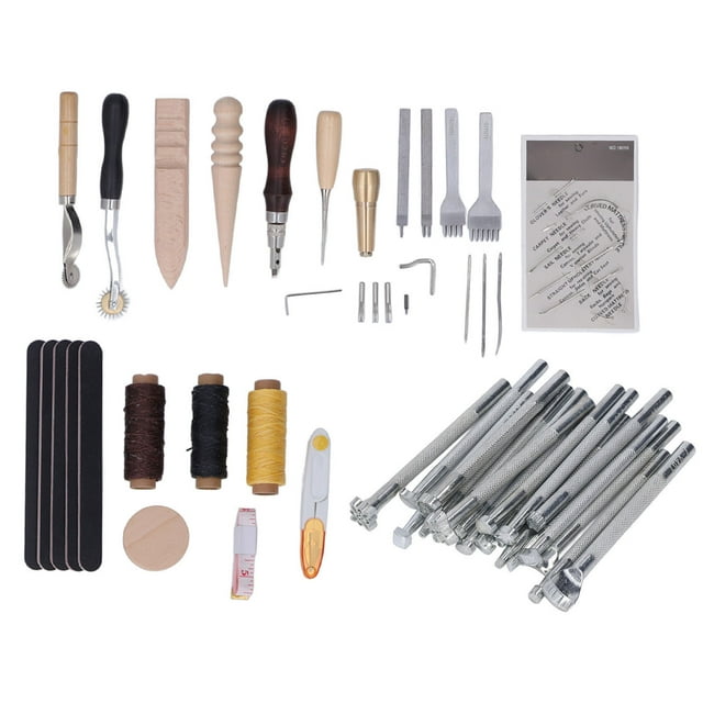 Leather Crafting Supplies,Leather Working Kit 59pcs Leather Craft Making Kit Leather Crafting Tools Versatile Functionality