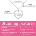 thumbnail image 3 of Cate & Chloe Melody 18k White Gold Plated Mom Heart Necklace with Swarovski Crystal for Women, 3 of 8
