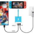 thumbnail image 2 of Apto para Nintendo Switch 3 en 1 Estación de acoplamiento HDMI de alta definición Consola de videojuegos conectada al televisor Convertidor de vídeo, 2 of 6