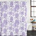 thumbnail image 3 of Purple Flowers Waterproof Fabric Shower Curtain,Botanical Floral Vintage Wildflower Waterproof Fabric Shower Curtain for Bathroom Curtains Bathtubs Hotel Shower Curtains with 12 Hooks Standard 60x72, 3 of 8