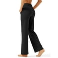 thumbnail image 3 of ZUTY Yoga Pants Women Wide Leg Work Dress Pants High Waist Stretch Loose Casual Sweatpants With Pockets Black M, 3 of 7