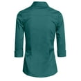 thumbnail image 3 of J. METHOD Women's Button Down Shirt 3/4 Sleeve Roll Up Stretch Collar Office Work Formal Casual Basic Blouse Top, 3 of 6
