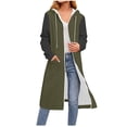 thumbnail image 1 of Women's Sweatshirt Women's Hoodie Casual Long Sleeve Color Block Top with Zipper and Drawstring for Daily Wear Women's Apparel Hooded Design with Pockets, 1 of 5