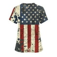 thumbnail image 4 of Gamivast Scrubs for Women American Flag Print V-Neck Short Sleeve Nursing Scrubs Breathable Quick-Dry Usa Scrub Shirts Trendy Fit Healthcare Uniform, 4 of 5