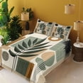 thumbnail image 2 of Ambesonne Monstera Fitted & Top Sheet Set with Shams, Nature Mid Century Boho, Beige Evergreen Sepia, 2 of 5