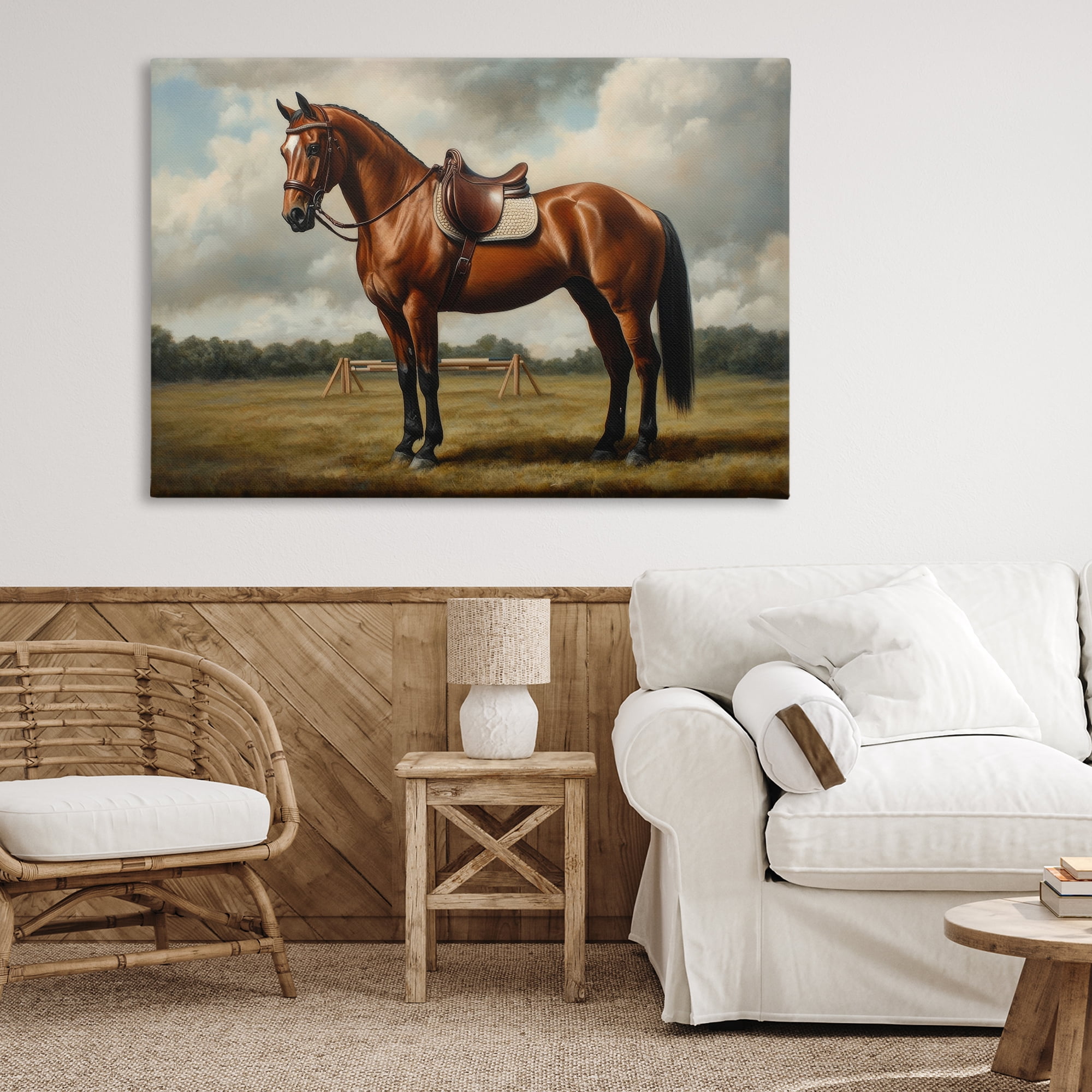 Stupell Industries Red Mare in Pastoral Landscape Canvas Wall Art, design by Petal Prints Design