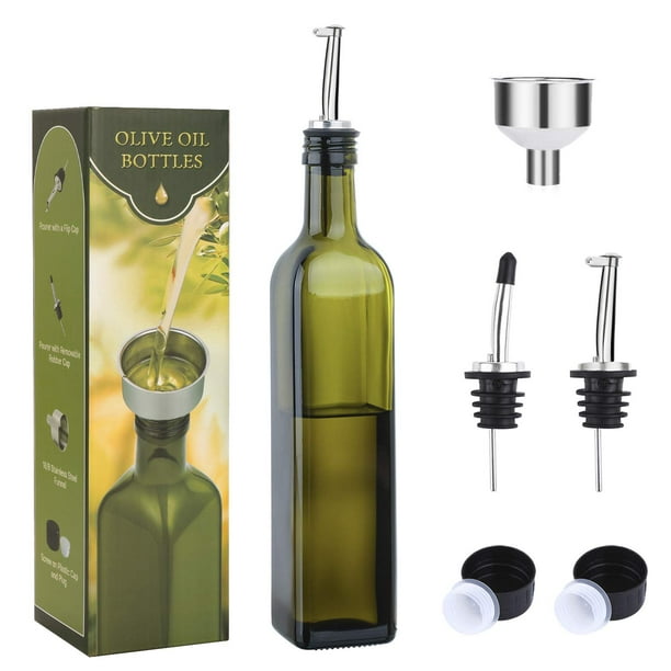 Dispensador de botellas de aceite de oliva de vidrio AOZITA 500 ml con vertedor