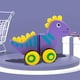 thumbnail image 5 of Juguetes para piscina, juguetes para bebés y niños pequeños: dinosaurio, caracol, tractor para empujar con la mano, cuerda para tirar, andador para bebés de 0 a 3 años, carrito para tirar, 5 of 7