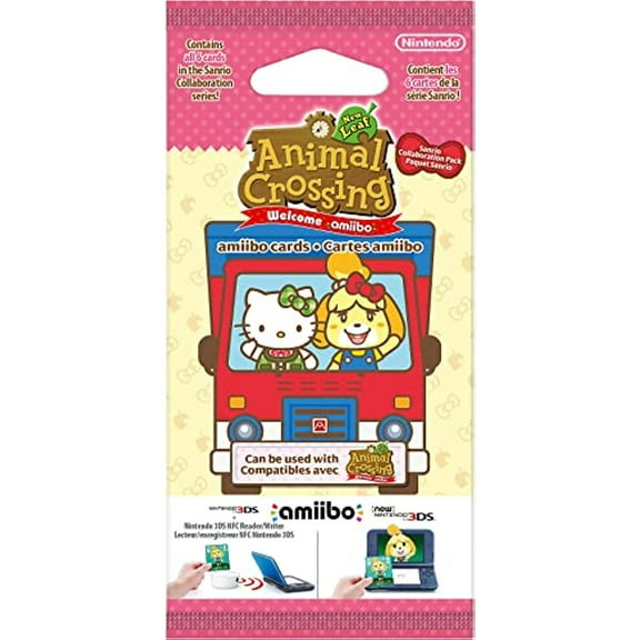 Nintendo France Sarl Animal Crossing: New Leaf - Welcome Pack Sanrio - Amiibo 6 Card (Multi), Black, 2003266