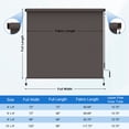 thumbnail image 5 of Heynemo 10'x 8' Outdoor Roller Shade, Cordless Patio Shade with Crank Handle, 95% UV Protection Outdoor Blind for Porch, Gazebo, Pergola, Brown, 5 of 10
