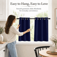 thumbnail image 5 of Lapalife 2 Panel Blackout Kitchen Curtains, Grommet Short Window Curtains for Kitchen Bathroom Cafe, Navy Blue, 33"x 36", 5 of 8