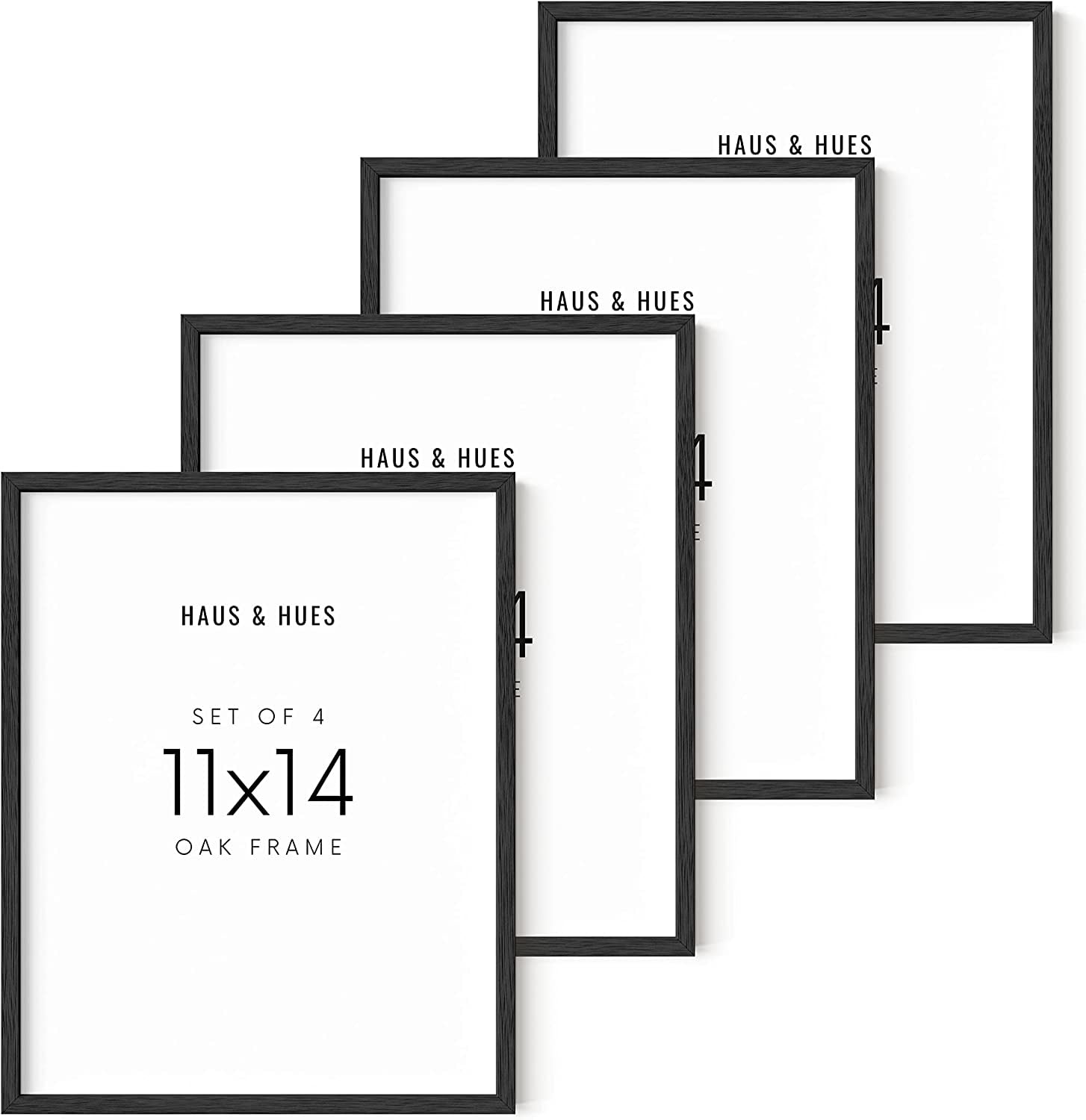 Haus and Hues Set of 4 Black Frames 11x14 Picture Frames 11x14 Black