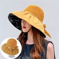 thumbnail image 3 of LIZUOJUN Under $3 Bucket Hat Sun Hats For Women Foldable Mesh Wide Brim Sun Protection Fisherman Hat Comfort For Beach, Hiking, Gardening, Camping Yellow,One Size, 3 of 3