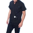 thumbnail image 4 of Dagacci Medical Uniform Unisex Men and Women V-Neck Top Joggers Pants Athletic Trim Cotton Scrub Set (Black,XXS), 4 of 6