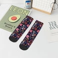 thumbnail image 5 of Salouo Dancing Skeletons Floral Garden Pattern Unisex Middle Tube Socks,Middle-Finger Knee High Socks Over The Calf Tube Stocking Crew Stockings for Women and Men Tube Socks, 5 of 8