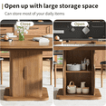 thumbnail image 6 of Round Dining Table for 4-8, 43.3''-59'' Extendable Kitchen Table Dinner Table with 2-Layer Storage Shelf and Wood Slide Door for Home Living Room, Walnut, 6 of 8