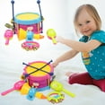thumbnail image 2 of 5pcs Kids Roll Drum Musical Instruments Band Kit Children Toy, 2 of 8