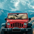 thumbnail image 3 of Uorisanigo Windshield Sun Shade Compatible with Jeep Wrangler TJ JK JL & Gladiator JT 2/4 Door, Bald Eagle Forest Shade Heat Shield Blocks UV Rays, Sunshade Windshield Shield Protection, 3 of 7